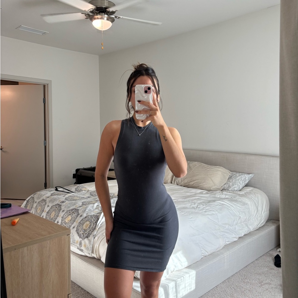 SKIMS Charcoal Mini Dress